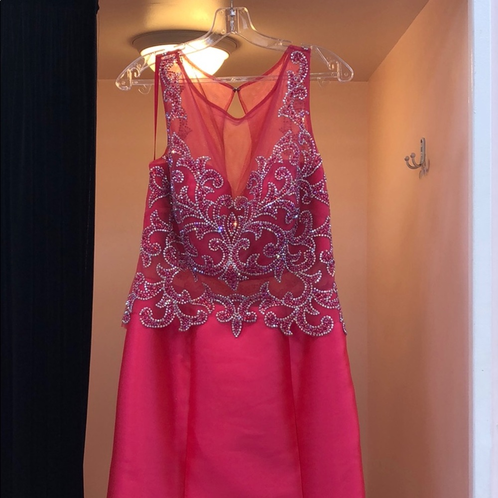 NWT HOT PINK SATIN FIT AND FLARE